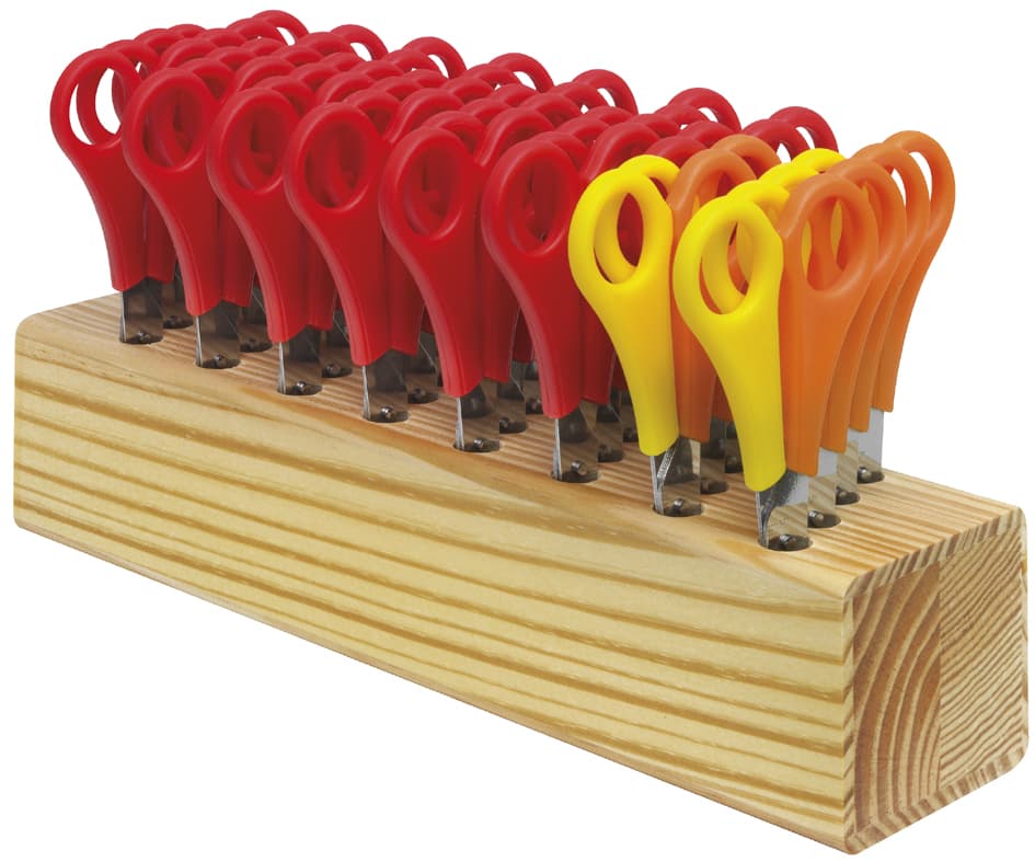Westcott Scherenblock, Aus Holz, Bestückt, Inkl. 32 Scheren