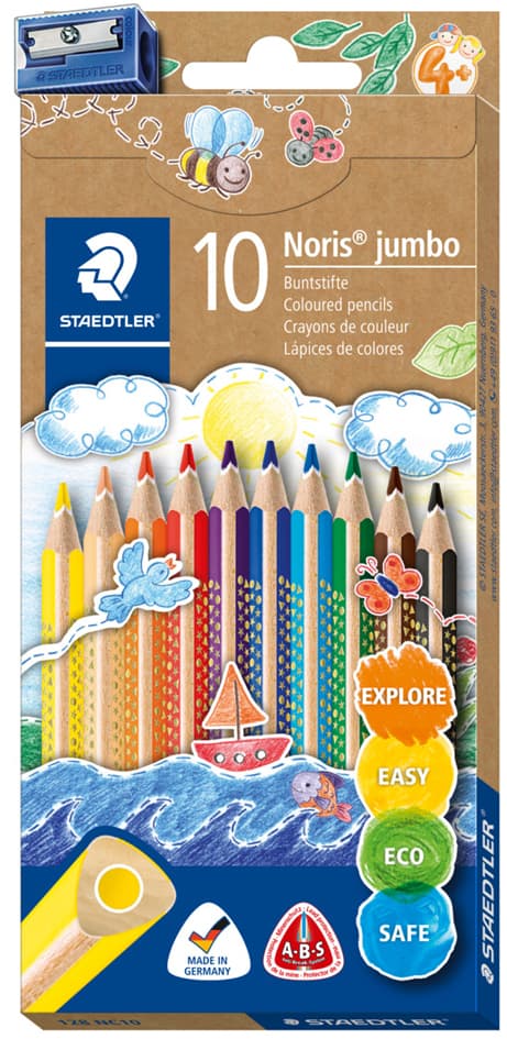 Staedtler Dreikant-Buntstift Noris Jumbo, 10er Etui