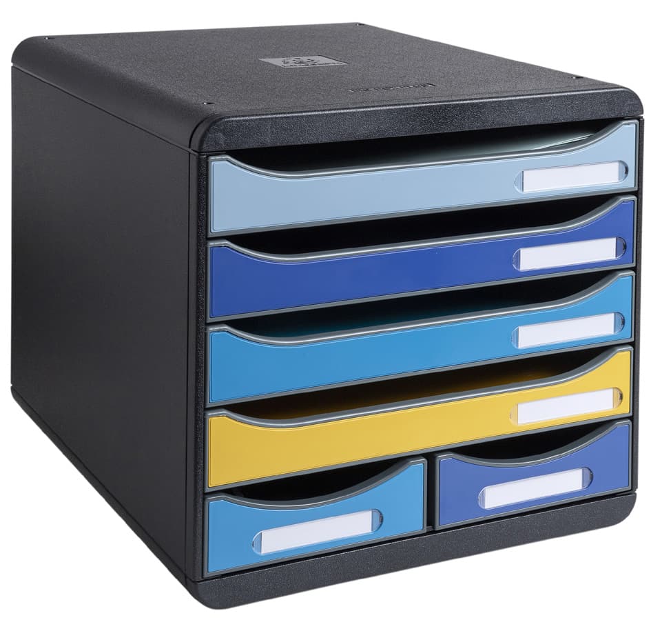 Exacompta Schubladenbox Big-Box Maxi Bee Blue, 6 Schübe