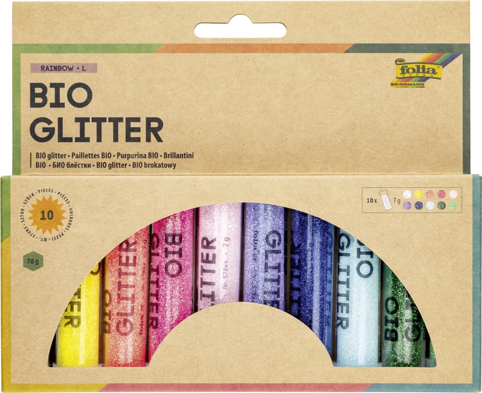 Folia Bio Glitter Mix Rainbow , L,