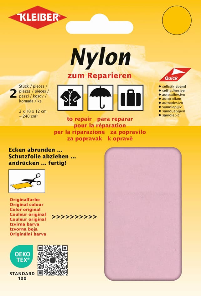 Kleiber Nylon-Flicken, Selbstklebend, Rosa