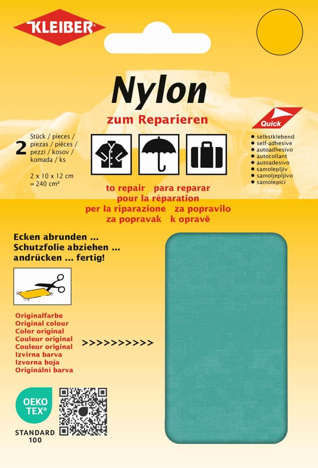 Kleiber Nylon-Flicken, Selbstklebend, Türkis