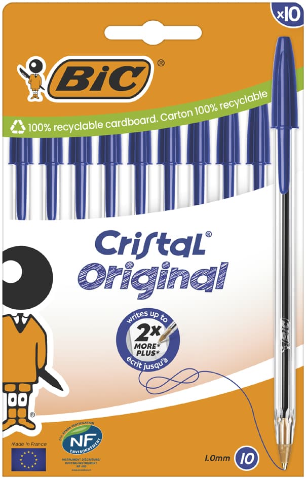 Bic Kugelschreiber Cristal Original, Blau, 10er Kartonbox