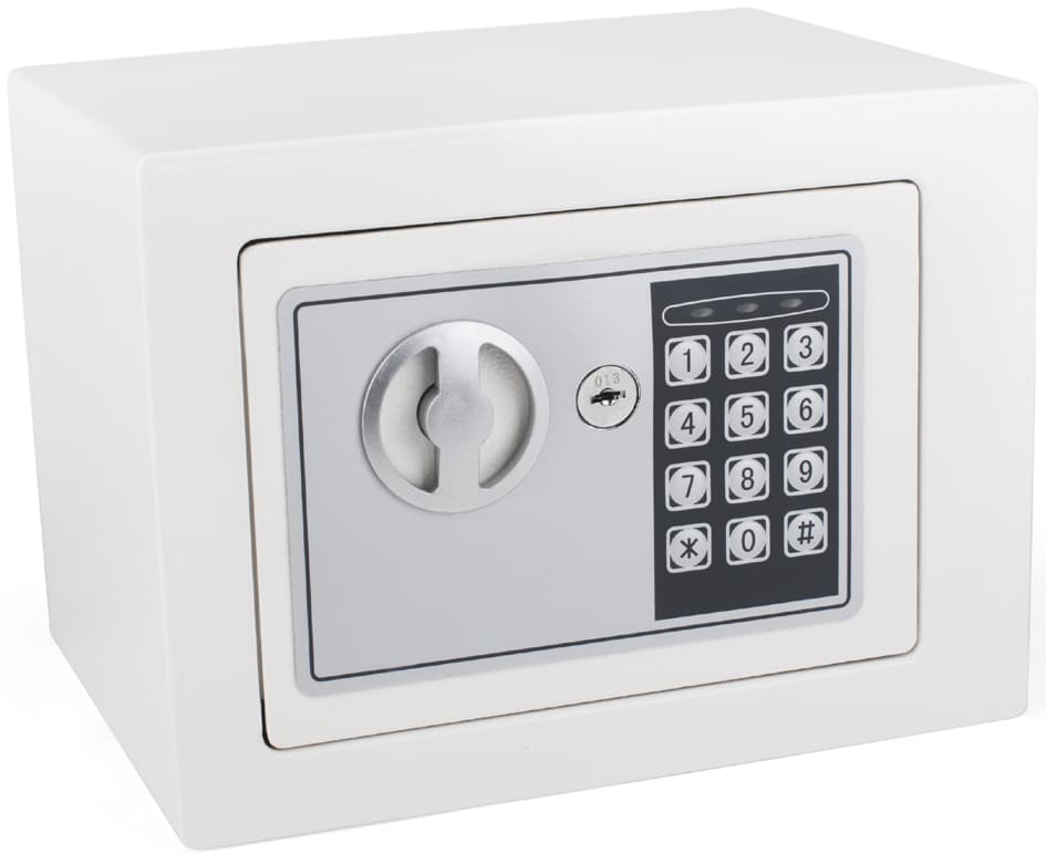 Pavo Mini-Tresor, Mit Elektronikschloss, Weiß