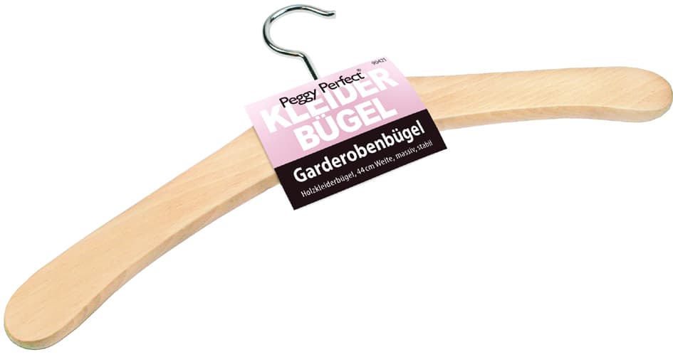 Peggy Perfect Holz-Kleiderbügel Ohne Steg, Natur Lackiert