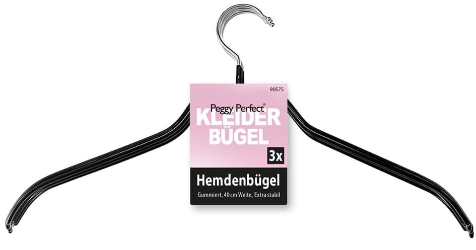 Peggy Perfect Metall-Kleiderbügel Ohne Steg, 3er Pack