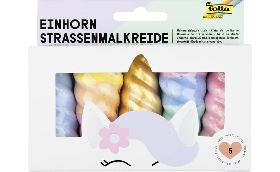Folia Straßenmalkreide , Einhorn, , Farbig Sortiert