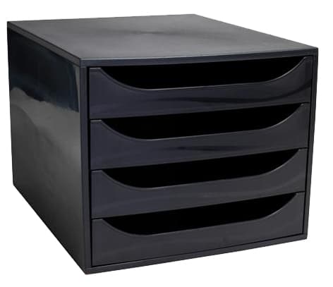 Exacompta Schubladenbox Ecobox, 4 Schübe, Schwarz