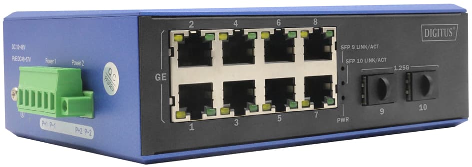 Digitus Industrial Gigabit Ethernet Switch, 8+2 Port