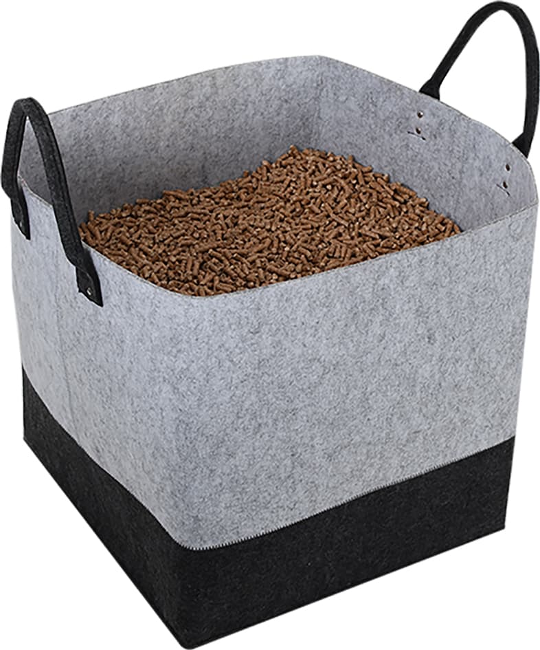 Eda Pellet-Tasche, Aus Filz, 60 Liter, Grau / Schwarz
