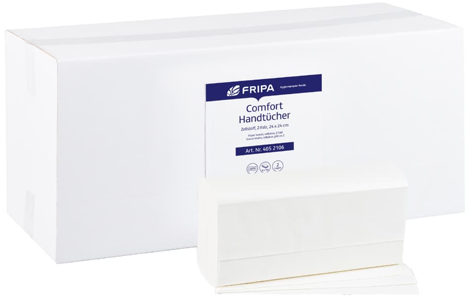 Fripa Handtuchpapier Comfort, 240 X 240 Mm, Z-Falz, Hochweiß