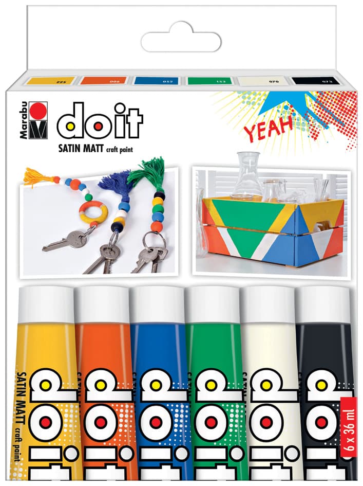 Marabu Acrylfarben-Set Do It Craft Paint, 6 X 36 Ml