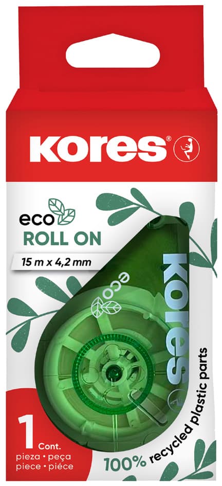 Kores Einweg-Korrekturroller , Rollon Eco, , 4,2 Mm X 15,0 M