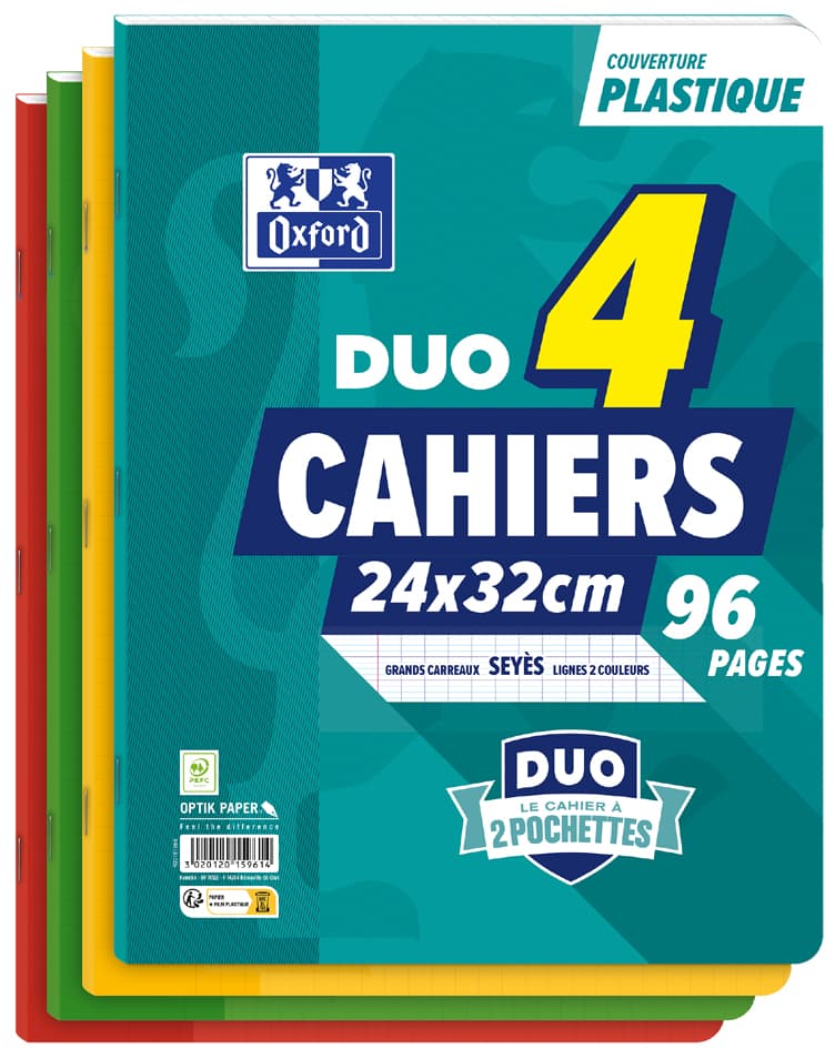 Oxford Schulheft Duo, 240 X 320 Mm, Seyès, 4er Pack