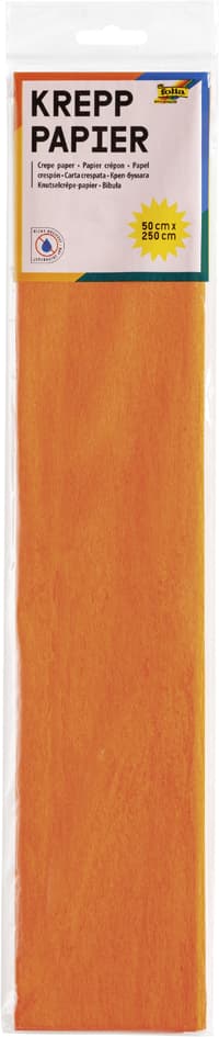 Folia Krepppapier-Lagen, (B)500 Mm X (L)2,5 M, Hellrotorange
