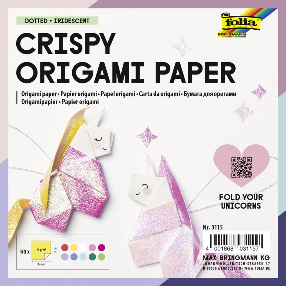 Folia Faltblätter Crispy Origami Paper Punktprägung