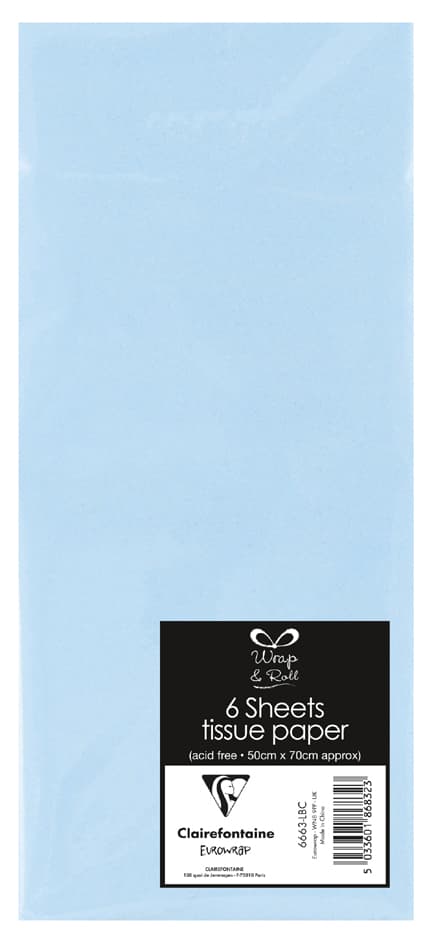 Clairefontaine Seidenpapier, (B)500 X (H)700 Mm, Hellblau