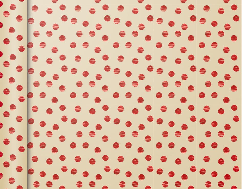 Clairefontaine Geschenkpapier , Tiny Rolls Punkte Rot,