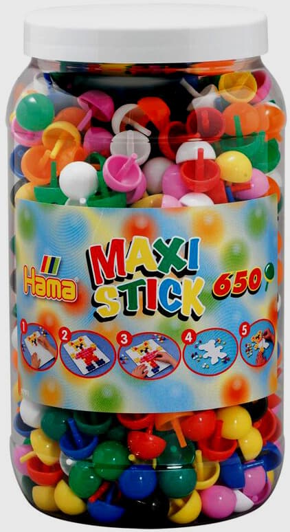 Hama Maxi Stick Stecker, In Kunststoffdose, 650 Stück