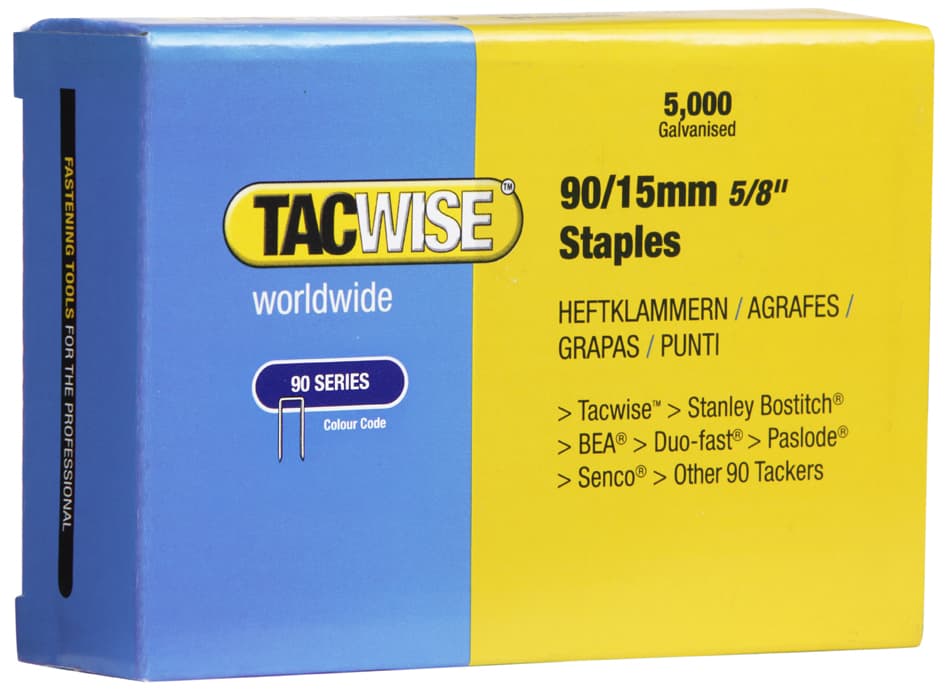 Tacwise Schmalrückenklammern 90/25 Mm Verzinkt, 5.000 Stück