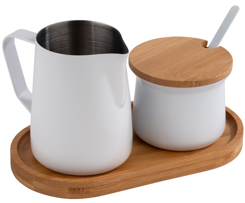 Aps Milch-/ Zucker-Set Miluro, Edelstahl Weiß, 5-Teilig