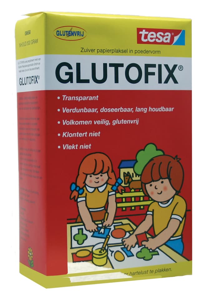 Tesa Kinderlijm/Lijmpoeder Glutofix, Wit, 500 G