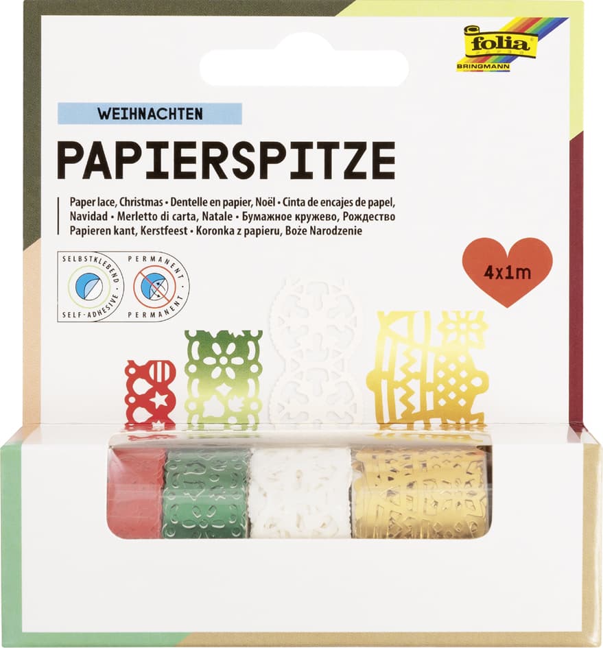 Folia Papierbordüren , Christmas, , Selbstklend, Sortiert