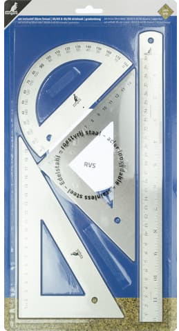 Kangaro Metall-Lineal-Set, Edelstahl, 4-Teilig