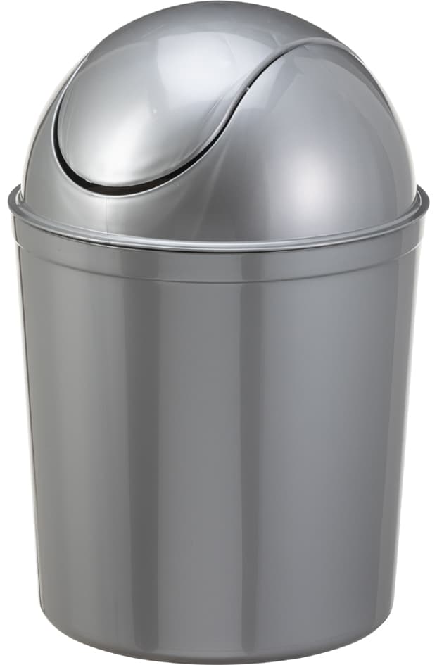 Plast Team Schwingdeckel-Abfalleimer, 5 Liter, Silber