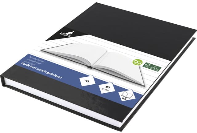 Kangaro Notizbuch, Din A5, 80 Blatt, Liniert, Schwarz