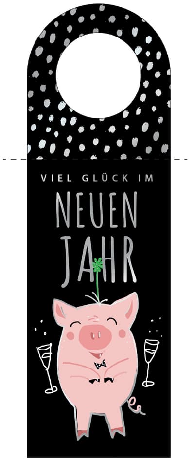 Cactus Neujahrs-Flaschenanhänger , Schwein,