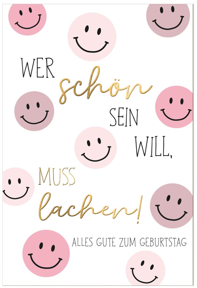 Susy Card Geburtstagskarte Bee Yourself , Lachende Gesichter,