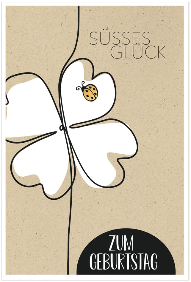 Susy Card Geburtstagskarte Bee Yourself , Kleeblatt,