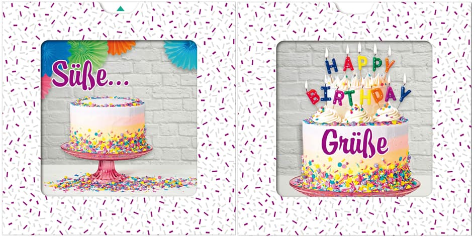 Susy Card 3d-Geburtstagskarte Sliding Card , Torte,