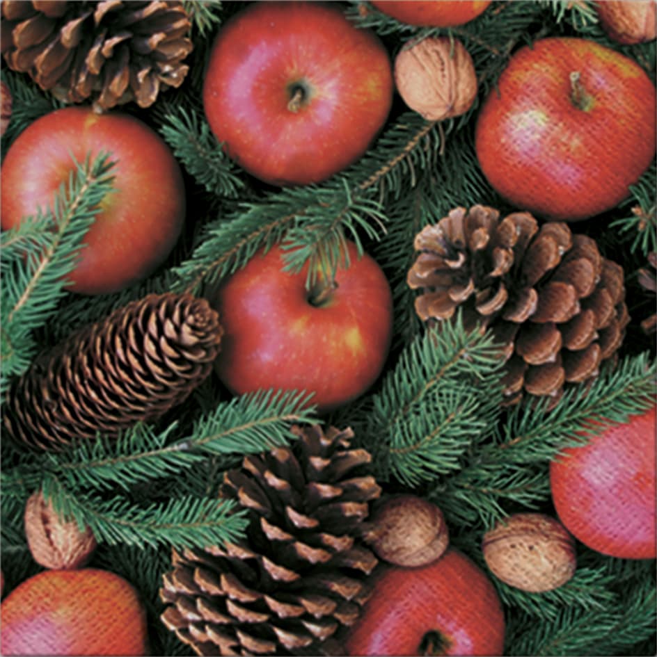 Susy Card Weihnachts-Motivservietten , Äpfel,