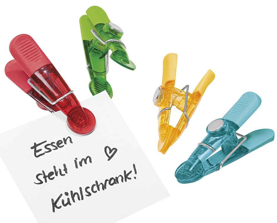 Wedo Notiz-Magnethalter Glossy, 4er Set, Farbig Sortiert