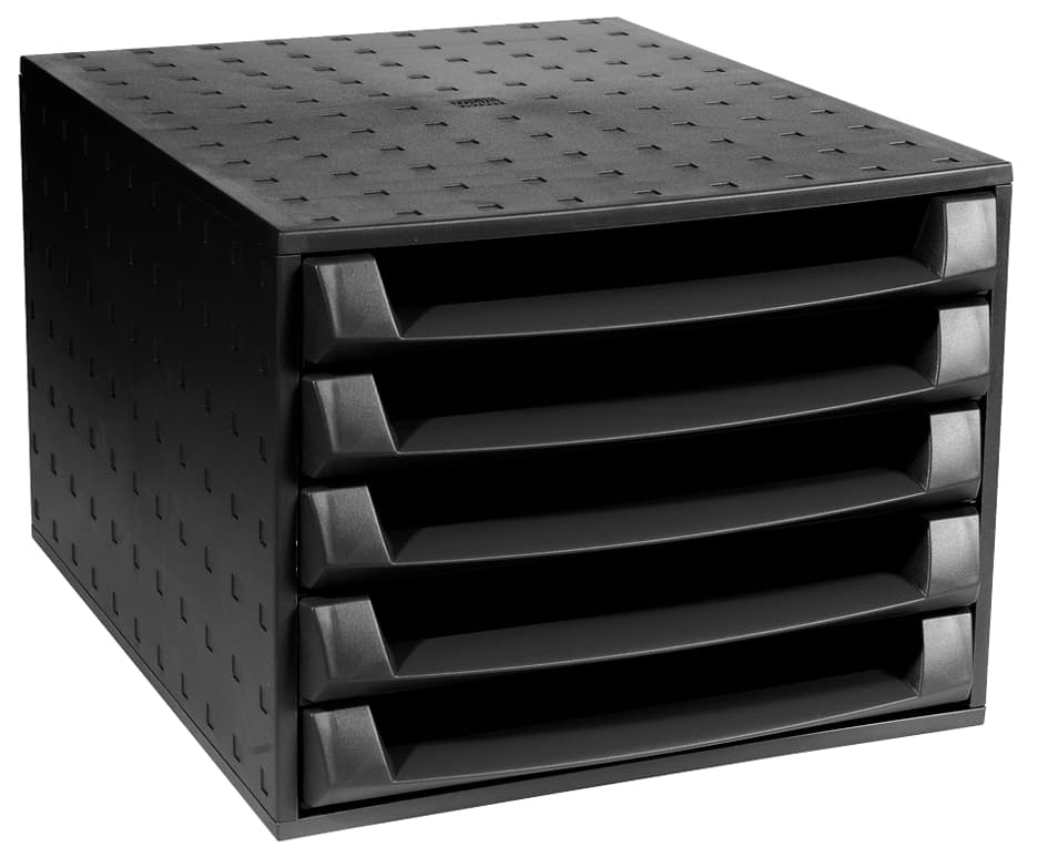 Exacompta Schubladenbox The Box, 5 Schübe, Schwarz