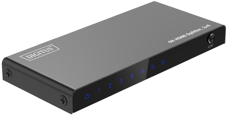 Digitus 4k Hdmi Splitter, 1x4, 4k/60hz Hdcp 2.2, Schwarz