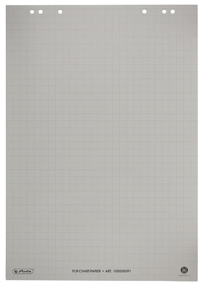 Herlitz Flipchart-Block, 20 Blatt, Kariert, Flach Liegend