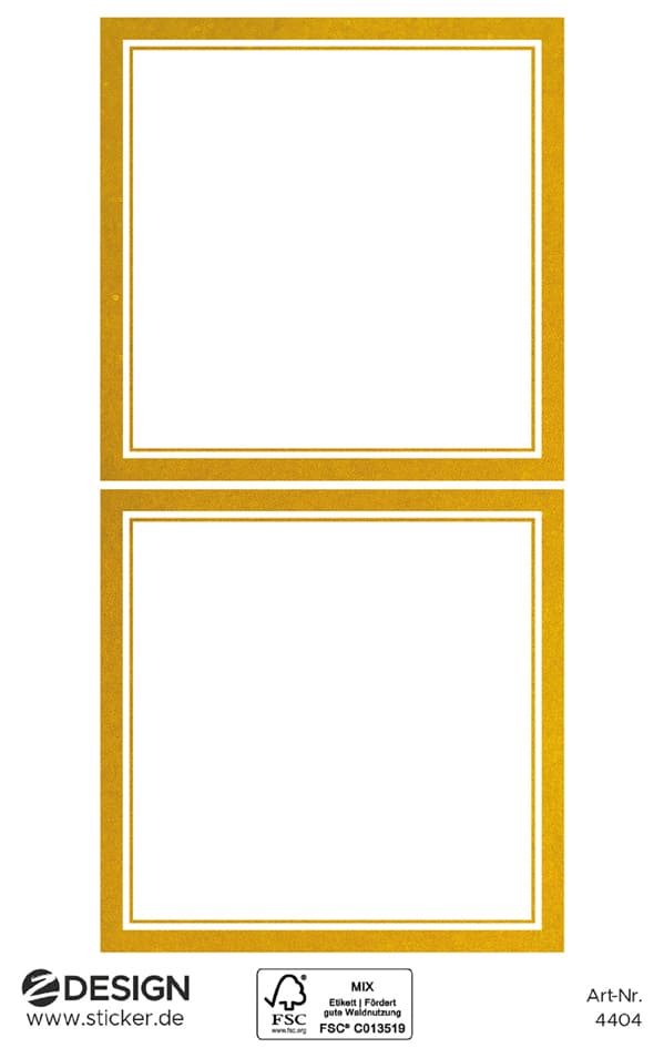 Zdesign Home Haushalts-Etiketten, Rahmen Gold, 50 X 50 Mm