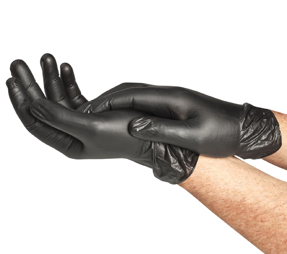 Spontex Vinyl-Handschuh Extra Black, Größe L, Schwarz