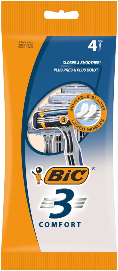 Bic Einwegrasierer 3 Comfort, Für Männer, 4er Pack