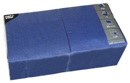 Papstar Lunch-Servietten, 330 X 330 Mm, 3-Lagig, Dunkelblau