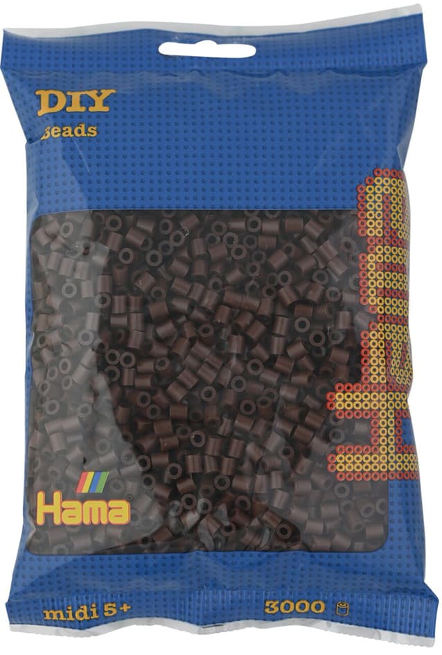 Hama Bügelperlen Midi, Braun, 3.000er Beutel