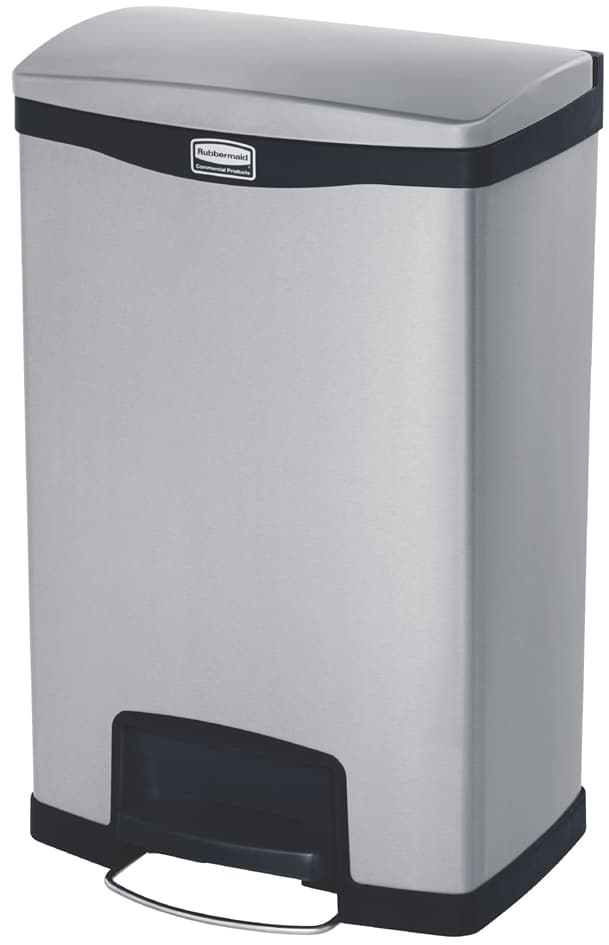 Rubbermaid Tret-Abfalleimer Slim Jim, Aus Metall, 50 Liter