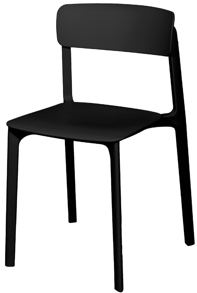 Paperflow Outdoor-Besucherstuhl Otho, 2er Set, Schwarz