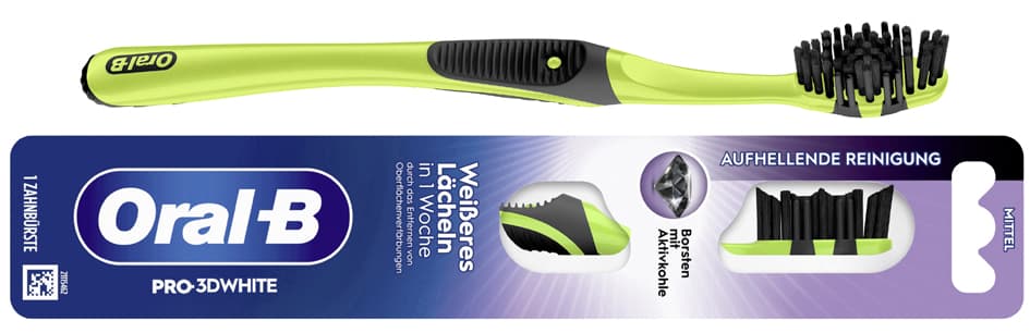 Oral-B Zahnbürste Pro-3d White Aktivkohle 40, Mittel