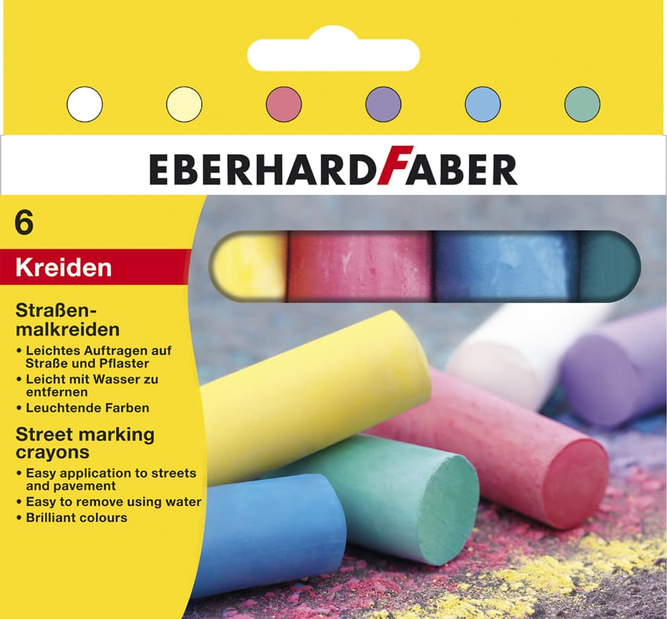 Eberhard Faber Straßenmalkreide, 6er Kartonetui