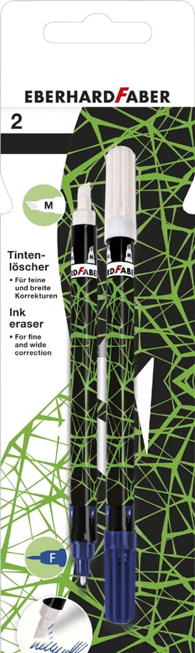 Eberhard Faber Tintenlöscher, Neongrün/Schwarz, 2er Blister