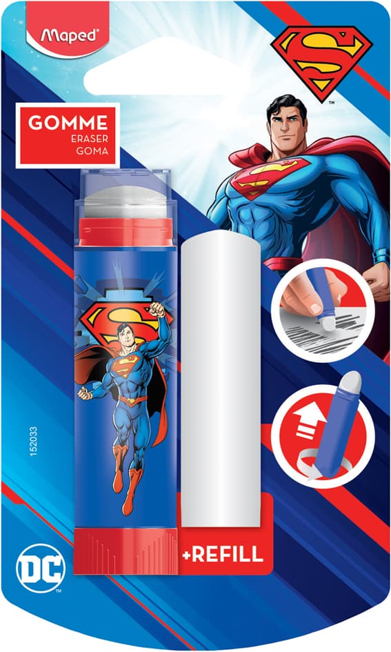 Maped Kunststoff-Radierer Superman + Ersatzradierer, Blister